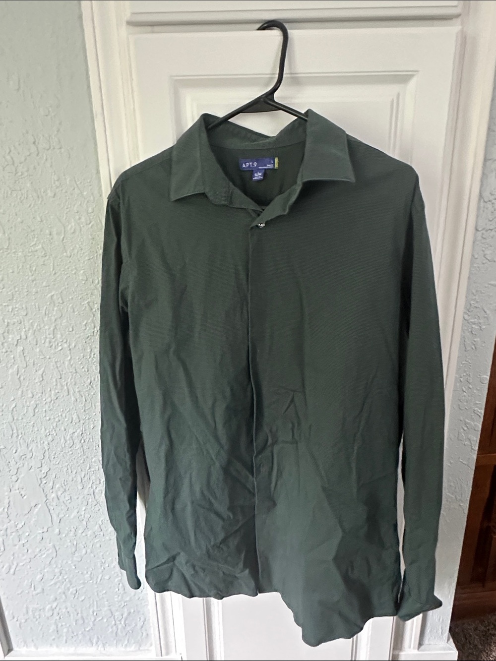 Apt. 9 Men's Dark Green Long-Sleeve Button Shirt